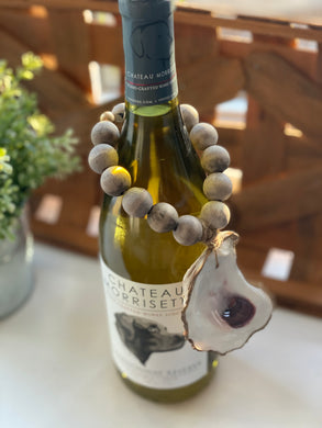 Oyster Beaded Wine Bottle Charm