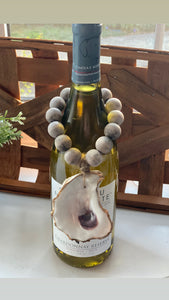 Oyster Beaded Wine Bottle Charm