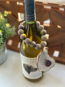 Oyster Beaded Wine Bottle Charm